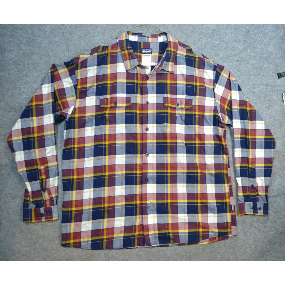 Patagonia Shirt Mens 2XL Multicolor Plaid Organic Cotton Flannel Button Up